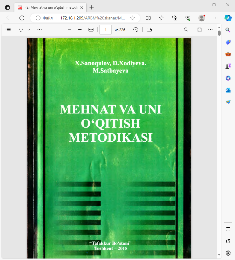 Mehnat va uni o'qitish metodikasi
